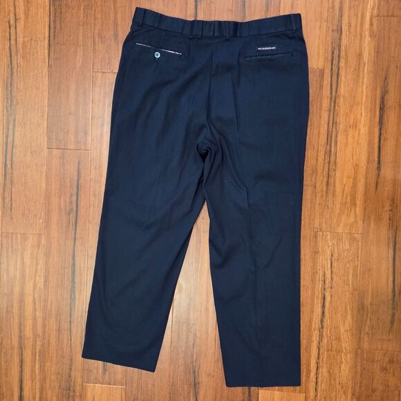 Burberry Golf Navy Single Pleat Pants Men’s 38 Distinct Yellow Waistband Rare - Picture 2 of 9